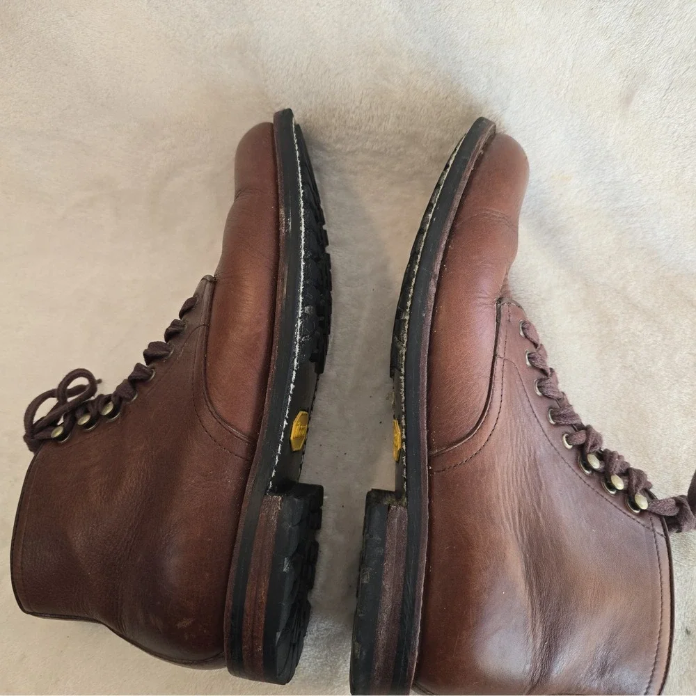 J Crew Kenton Plain-toe Boot Leather Vibram Sole Brown Men's Size 10